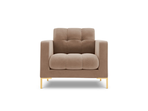 Cosmopolitan Design Fauteuil Bali flueel, beige - 96x87x75cm