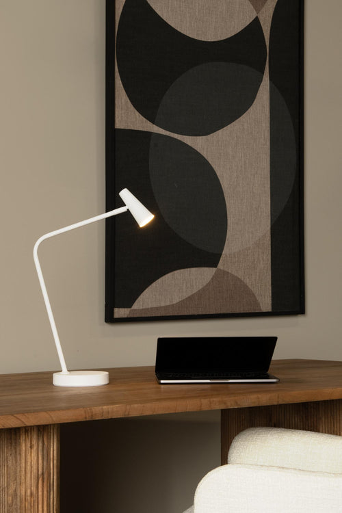 Lucide bureaulamp STIRLING - Geïntegreerde LED - Wit - vtwonen shop