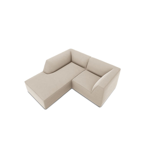 Cosmopolitan Design - Modulaire hoekbank links Siena 3-zits, flueel beige - 180x186x69cm