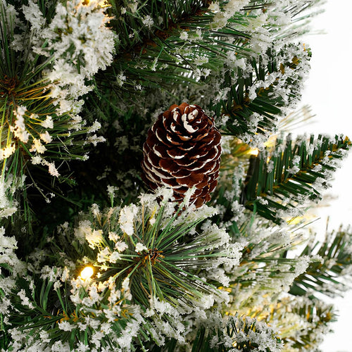 Black Box Trees Vandans Kunstkerstboom met Verlichting - Kerstboom H90 x Ø48 cm - Kunstboom in Pot met Besneeuwde Takken - Groen