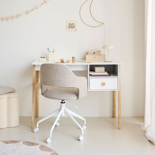 Petite Amélie Kinderbureau met opbergruimte Cerise - H75 cm - Weiß - vtwonen shop