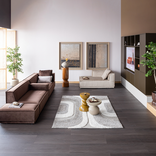 WOOOD bijzettafel Ø35 cm Miel - Mangohout - Honinggeel - 51x35x35