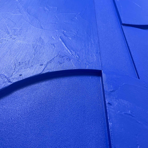 Reinders Shapes - cobalt blue schilderij 3d art -  blauw - woonkamer - 70x50cm