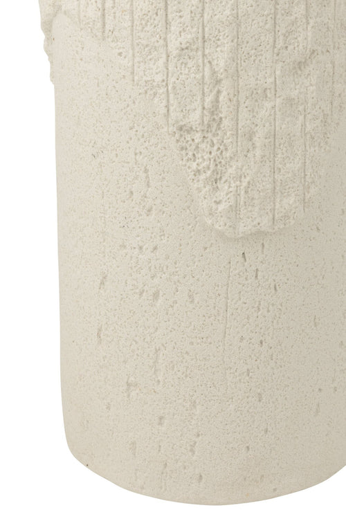 J-Line decoratie Sokkel Rocky Reliëf - polyresin - wit - medium