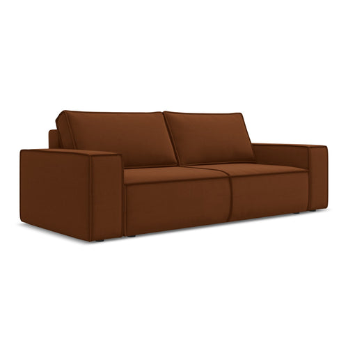 LaMiaSofa 3-zits slaapbank Livorno - velours - terracotta - 255x105x85