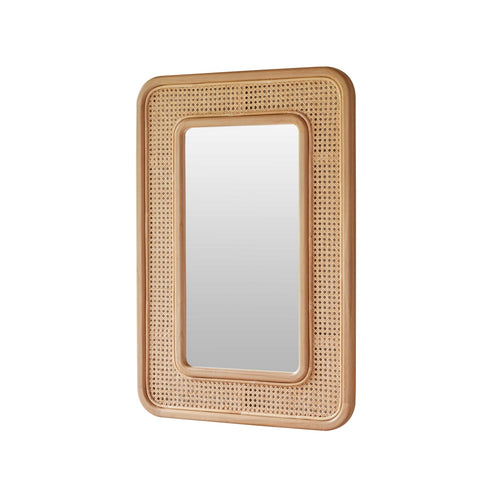 Tikamoon Spiegel van massief teakhout en rotan - Naturel - vtwonen shop