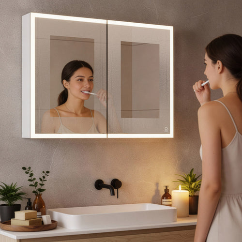 HOME DELUXE LED spiegelkast EVE zwart 80 x 60 cm