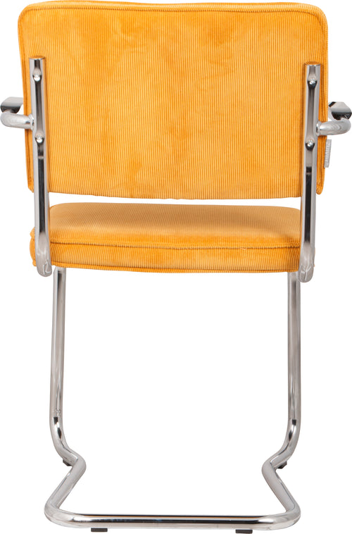 Zuiver Ridge Rib Kink Armstoel Geel - Set van 2 - vtwonen shop