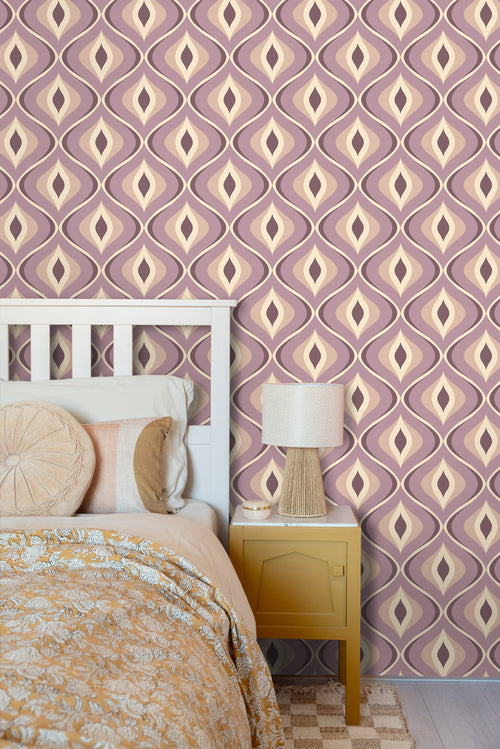 ESTAhome behang retro ornamenten lila paars - 50 x 900 cm - 130988 - vtwonen shop
