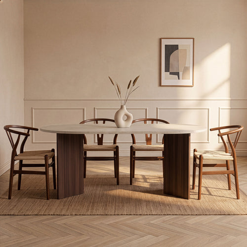 Calicosy - Eettafel met afgeronde randen SABLE - 89,5x180x75 cm