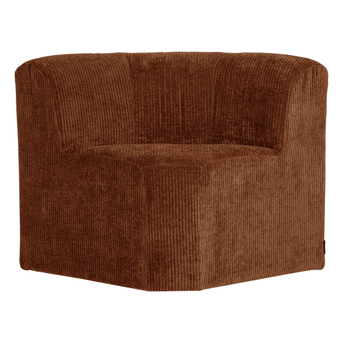 WOOOD eetbank hoek met rugleuning Mojo Base - Rib - Roestbruin - 83x80x80