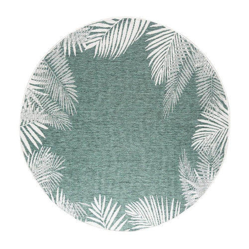Rond Buitenkleed Leaf - Groen - dubbelzijdig - EVA Interior - 240 x 240 cm - vtwonen shop