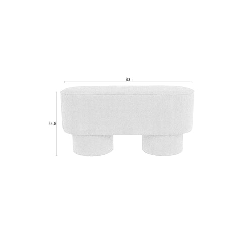Housecraft Living Marcos Bankje Bouclé Wit