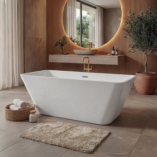 Badplaats Ligbad Lily 170 x 75 x 58 cm – Vrijstaand Bad – Hoogglans wit