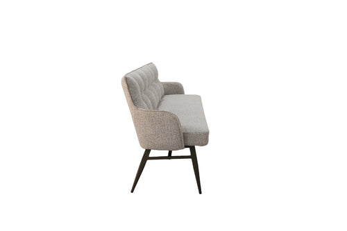 Giga Meubel Eetkamerbank Bruce Taupe - 180 cm - Stof - Armleuning