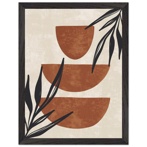 Artfulprints Poster met Lijst Boho – Stacked serenity   - 30x40 cm - Bruin