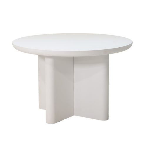 Giga Meubel Tuintafel Miso - Rond 120cm - Wit betonlook - Acryl Coating