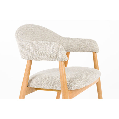 Housecraft Living Indy Eetkamerstoelen met leuning Licht Bruin/ Beige - Set van 2