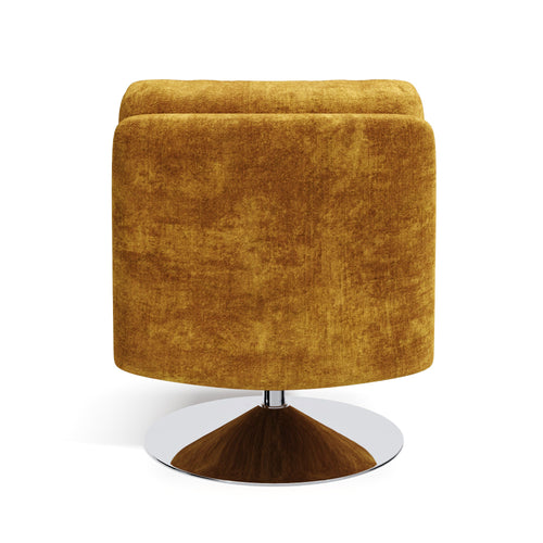 Sia Home - Fauteuil TIMELESS - Fluweel met structuur - Mosterd - 60.5cm