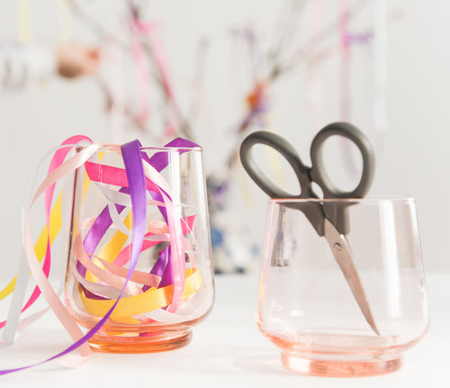 Return to Sender Glas 200 ml roze - set van 2- stapelbaar - handgeblazen