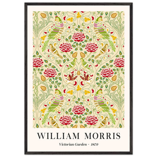 Artfulprints Poster met Lijst William Morris - Victorian garden 1879   - 70x100 cm - Groen