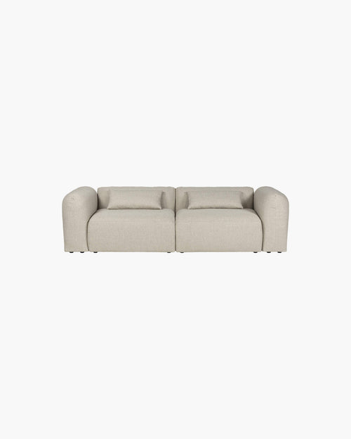 noo.ma Yaro 3‑zitsbank - Desert Beige Bouclé, zachte zit