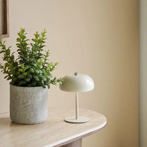 Artichok Marise metalen oplaadbare tafellamp beige Ø13