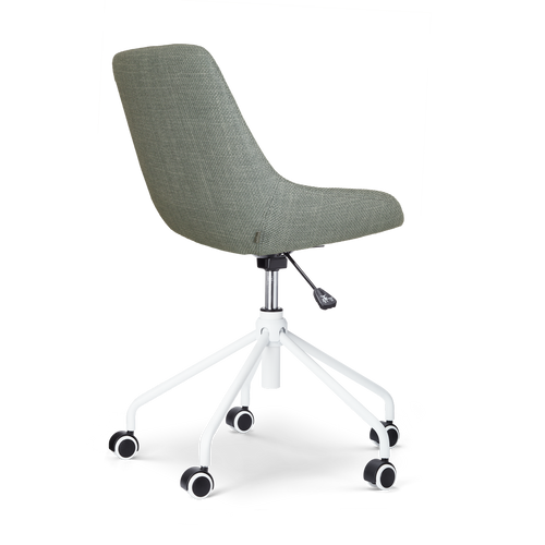 Nolon Nout-Isa Bureaustoel Saliegroen - Stof - Wit Onderstel - vtwonen shop