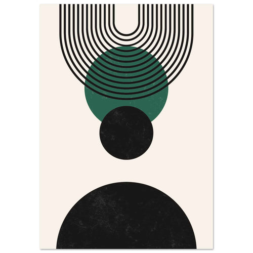 Artfulprints Poster Boho wall art - Boho arches   - A4 21x29.7 cm - Zwart / Wit