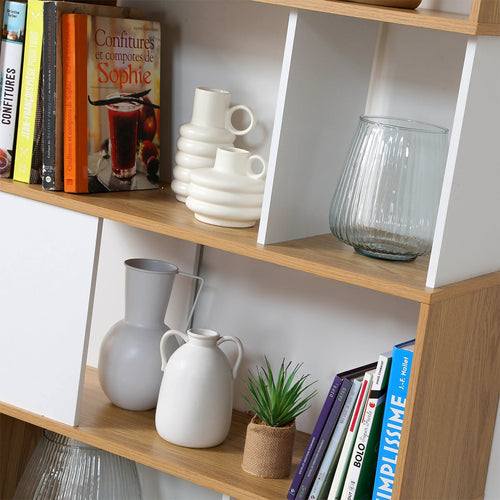 Calicosy - Boekenkast Woonkamer - Wit - 29,5x80x173,5 cm