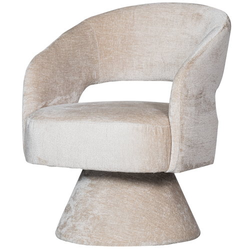 WOOOD draaibare fauteuil Ebba - Chenille - Naturel - 82x71x64 - vtwonen shop