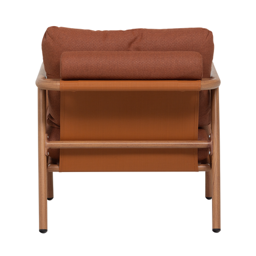 WOOOD loungestoel tuin Cavero - Aluminium - Terra/Naturel - 57x87x68