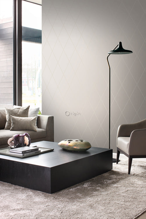 Origin Wallcoverings behang ruiten warm zilver - 53 cm x 10,05 m - 345721 - vtwonen shop