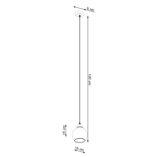 Sollux Lighting Hanglamp ALINO 1 zwart - 15x15x130cm
