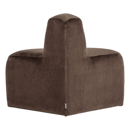 WOOOD eetbank hoek rond rugleuning Mojo - Velvet - Bruin - 83x73x73