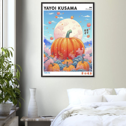 Artfulprints Poster met Lijst Yayoi Kusama - Tokyo pumpkin   - 30x40 cm - Oranje