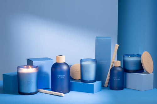 J-Line geurstokjes Accords Essentiels - Embruns Marins - blauw - 250 ml
