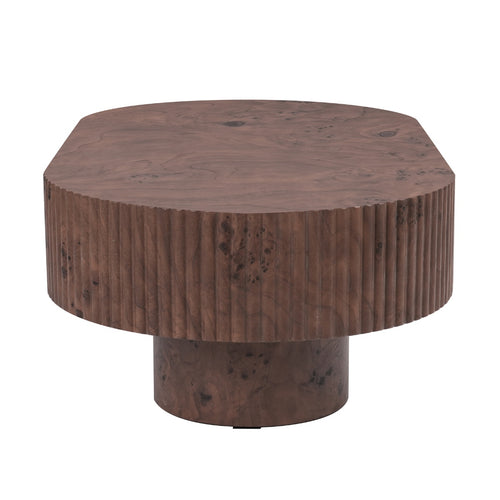 Giga Meubel Salontafel Jelte - Ovaal Walnoot Hout - 110x60x36cm
