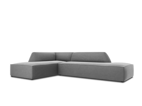 Micadoni linker hoekbank Ruby 4-zits, flueel, grijs - 180x273x69cm