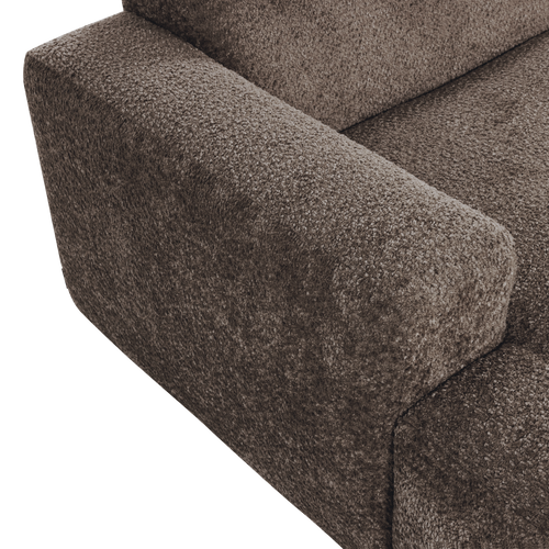WOOOD chaise longue bank links Mojo Base - Wollig - Bruin - 74x112x162
