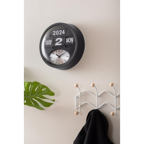 Karlsson wandklok Round Flip - zwart - Ø32.6cm - vtwonen shop