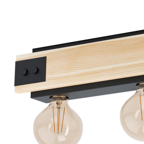 EGLO plafondlamp Layham - e27 - 76 cm - bruin/zwart
