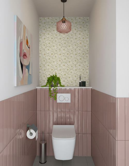 ESTAhome behang madeliefjes vergrijsd groen - 50 x 900 cm - 132005