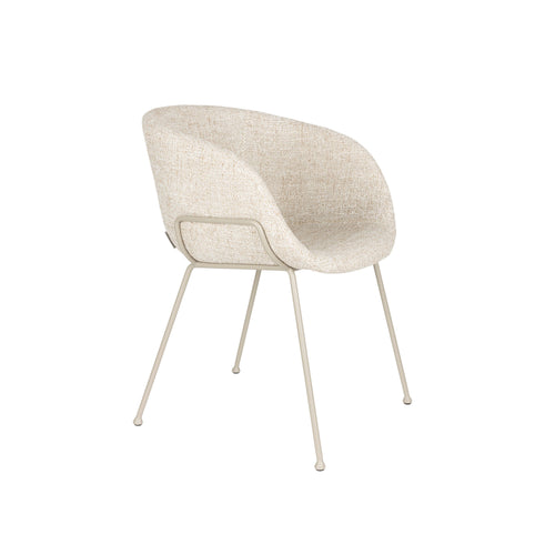 Zuiver Feston Eetkamerstoelen Met Armleuningen Beige - Set van 2