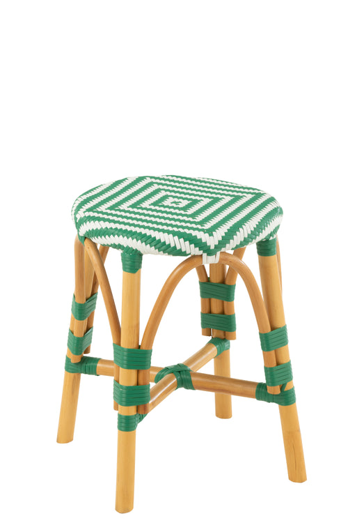 J-Line kruk Live - rotan/kunststof - naturel/groen - vtwonen shop