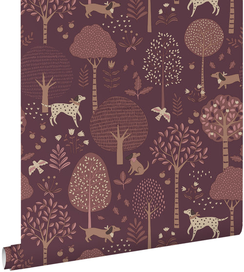 ESTAhome behang honden paars - 50 x 900 cm - 132225