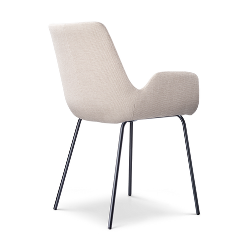 Nolon Nora-Eef Eetkamerstoel Beige - met Armleuning - Zwart