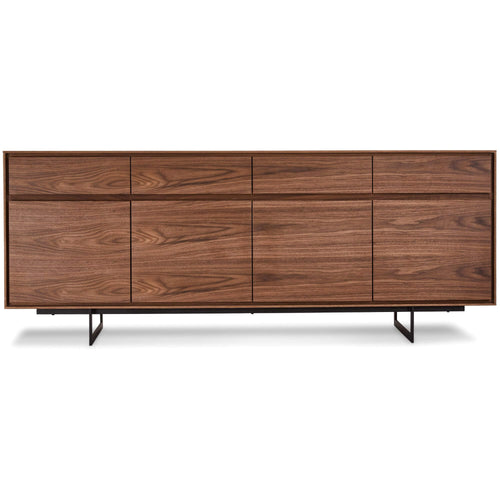Furnhouse 4-deurs dressoir Tokyo - Amerikaanse walnoot - MDF, Amerikaans walnootfineer - 45x205x82