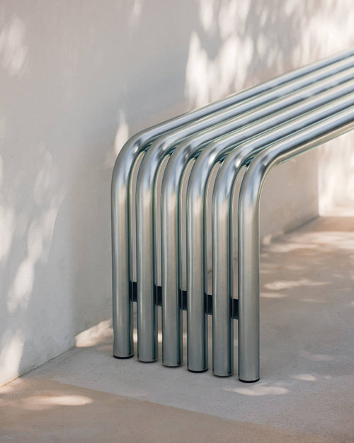 noo.ma Nokk Bench - Forest Green metalen designbank 115x33x44 cm