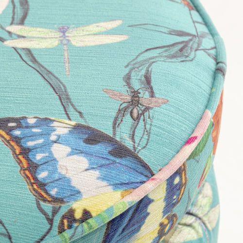 Kare Design Kruk Flower Fever Ø39cm blauw